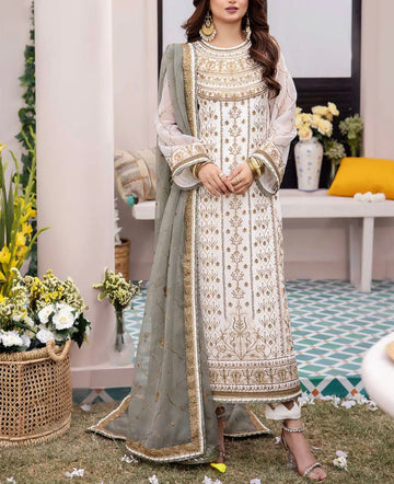 Asim Jofa Chiffon PartyWear Dress | 5324