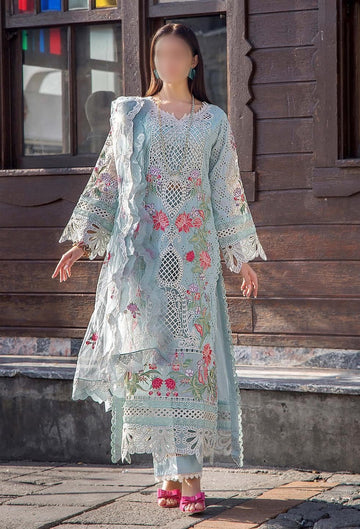 Adan Libas Lawn Chicken kari PartyWear Dress | Sky Blue Colour KSSL-217