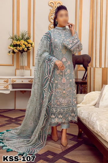 AdansLibas Luxury Chiffon Partywear Dress | Kss-107