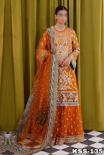 Imrozia Chiffon Luxury Bridalwear Dress | Kss-135
