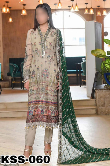 Baroque Chiffon PartyWear Dress By Khansa Arts | Kss-060