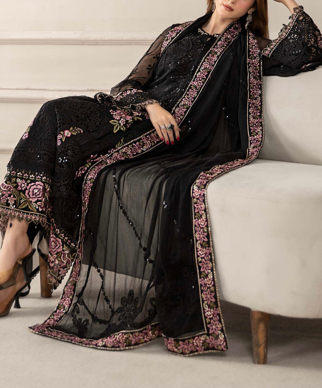 Maria B Chiffon PartyWear Dress |5322
