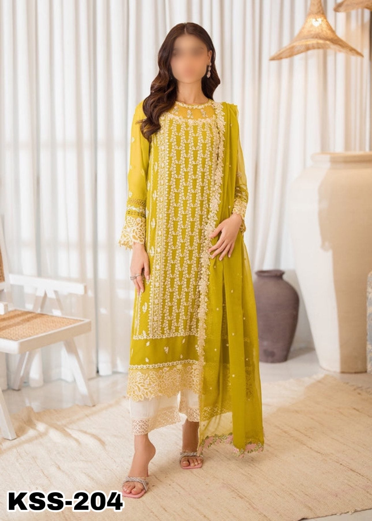 Azure Premium Chiffon Formal Wear Dress | Kss-204