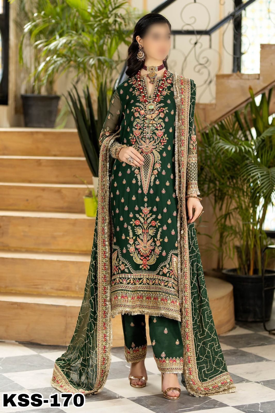 Imrozia Luxury Chiffon PartyWear Dress | Kss-170