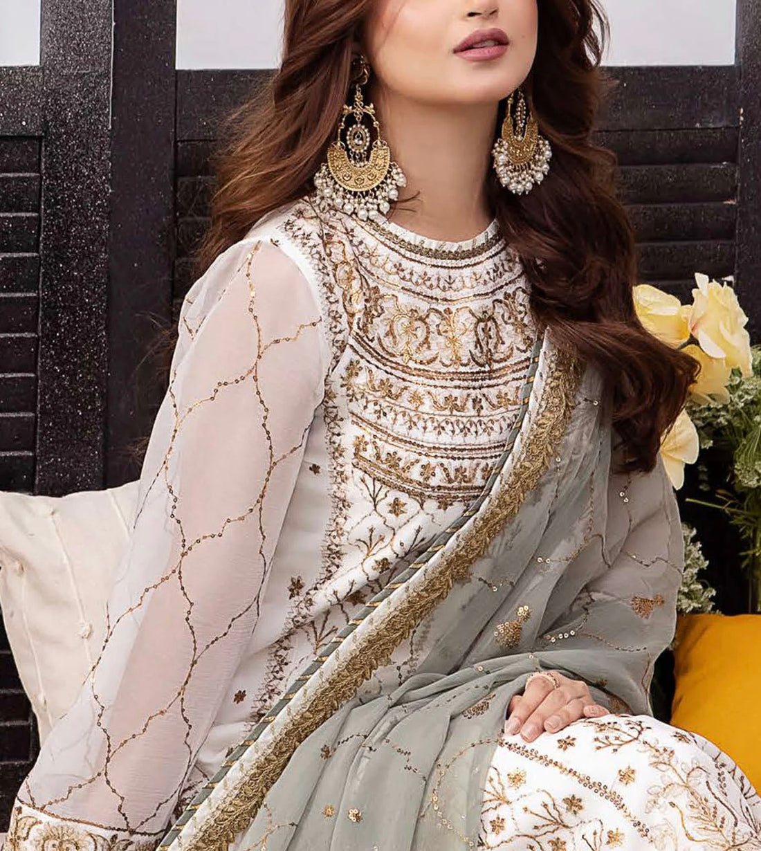 Asim Jofa Chiffon PartyWear Dress | 5324