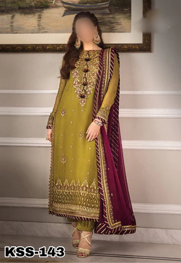 Asim Jofa Chiffon Partywear Dress | Kss-143