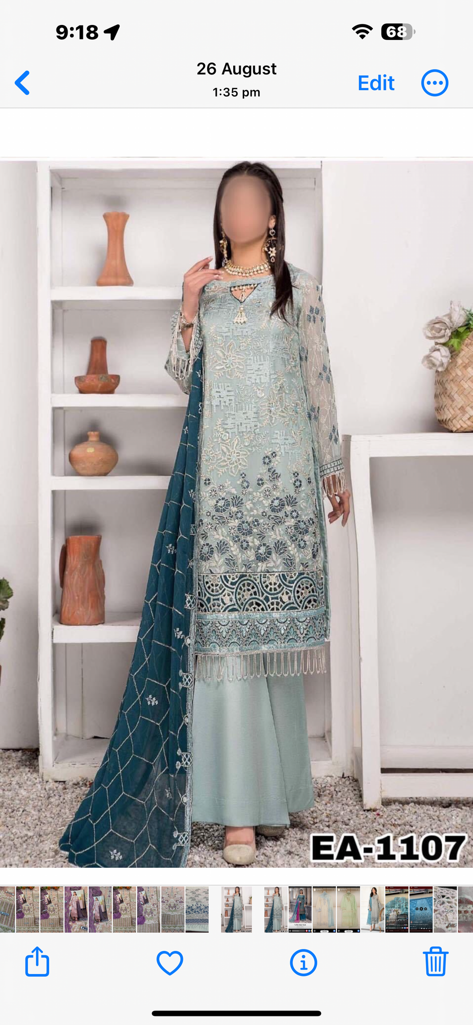 Emaan Adeel chiffon Partywear Dress | EA-1107