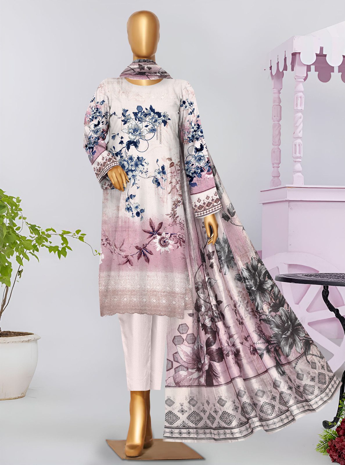 Bin Saeed Luxury Printed Chicken Kari Lawn | Kssl-210