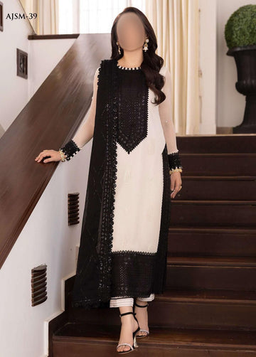 Asim Jofa Chiffon Partywear Dress | Ajsm-039