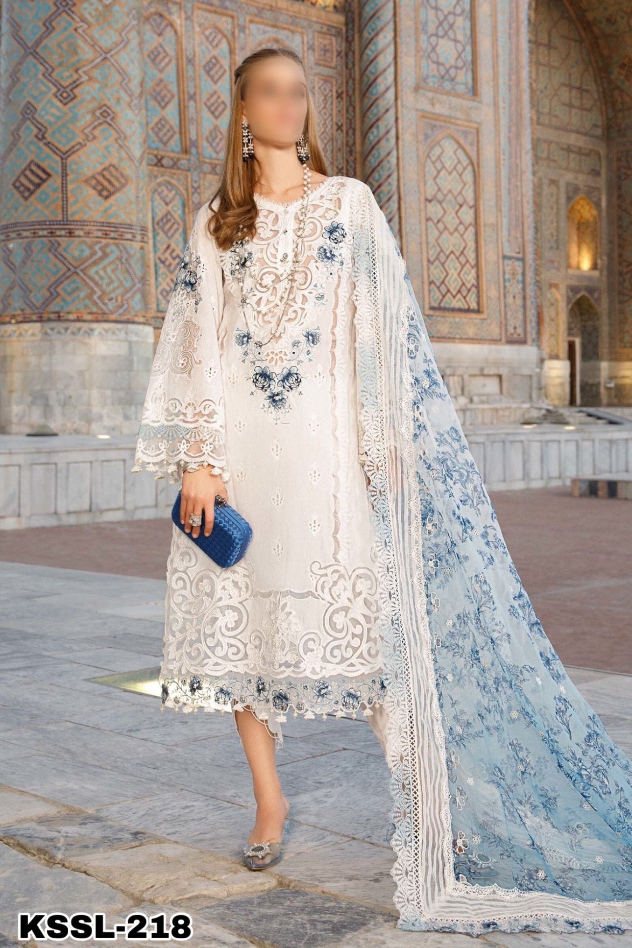 Maria B Luxury Lawn PartyWear Dress | Kssl-218