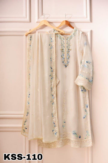 Aga Noor chiffon Partywear Dress | Kss-110