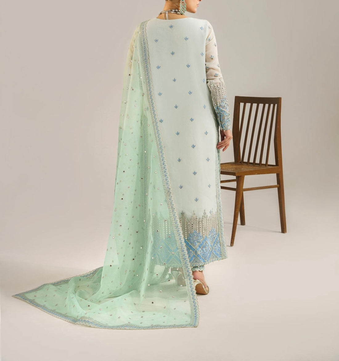 Akbar Aslam Luxury Organza PartyWear Dress |5306