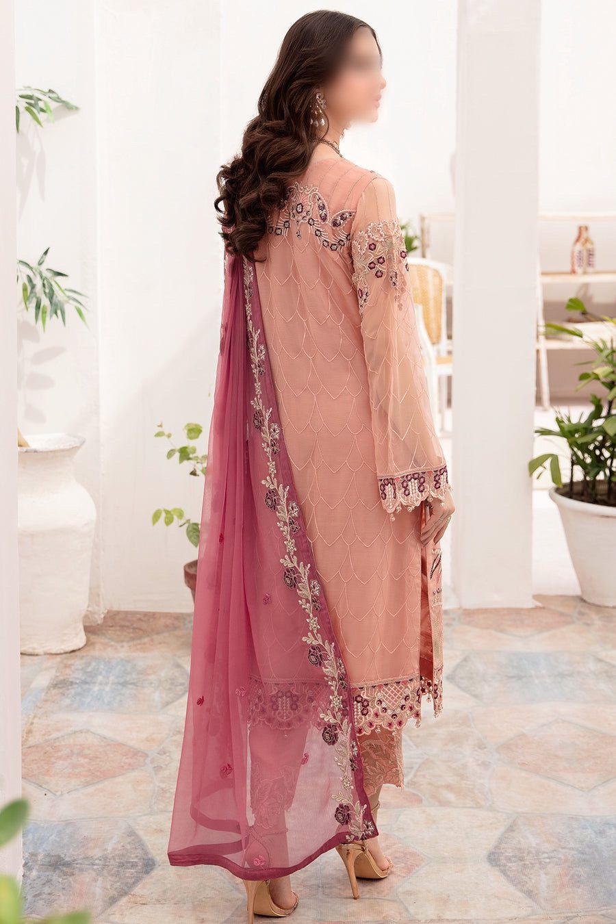 Ramsha Luxury Chiffon Partywear Dress | Kss-139