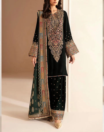 Jazmin Velvet Dress With Chiffon Dupatta