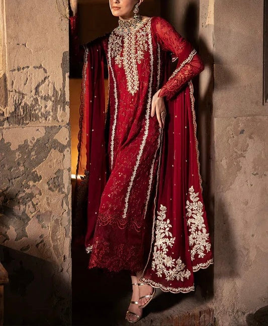 Azure Luxury Chiffon Partywear Dress|5315