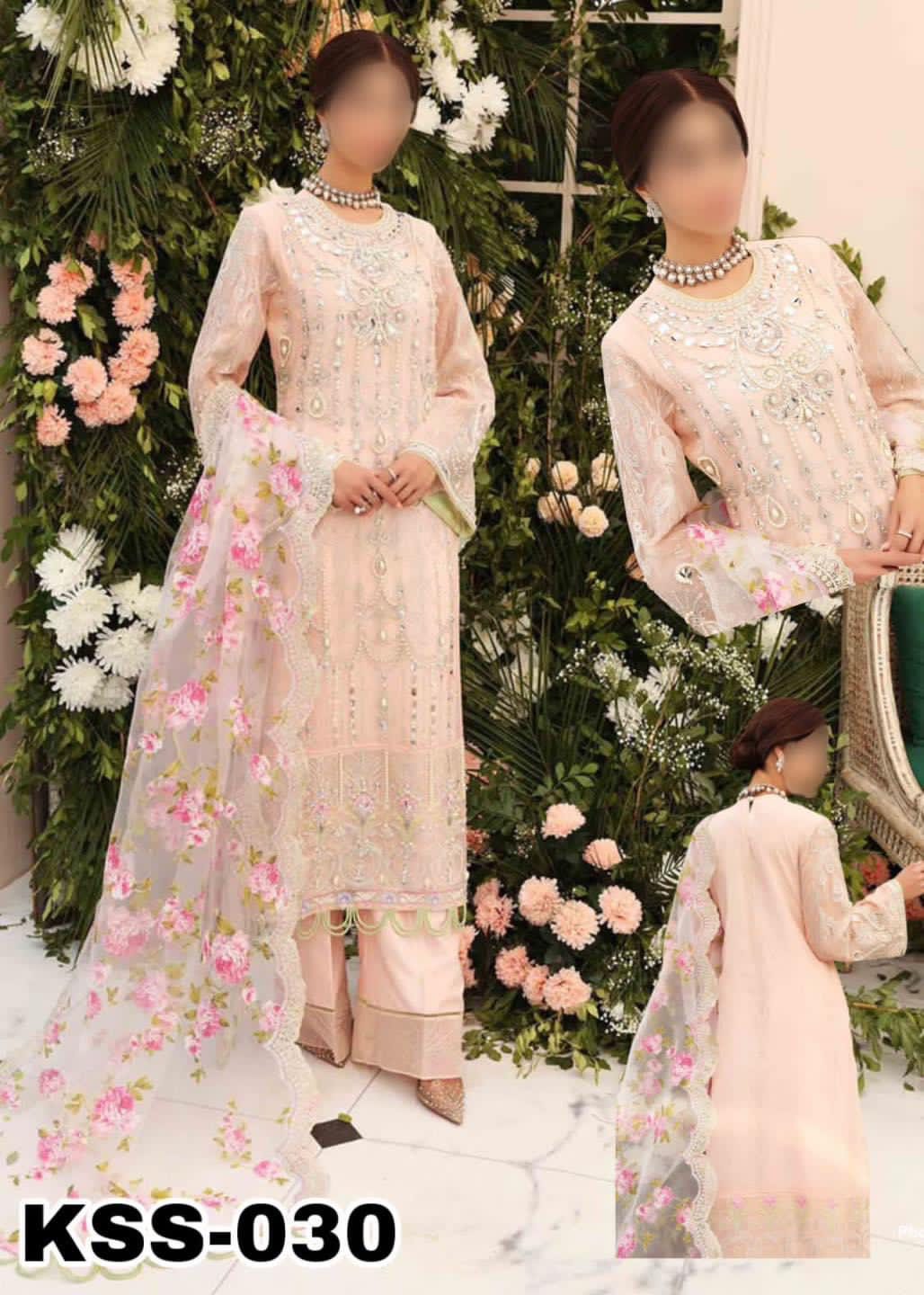 Khansa Luxury Partywear Organza Dress | Kss-030