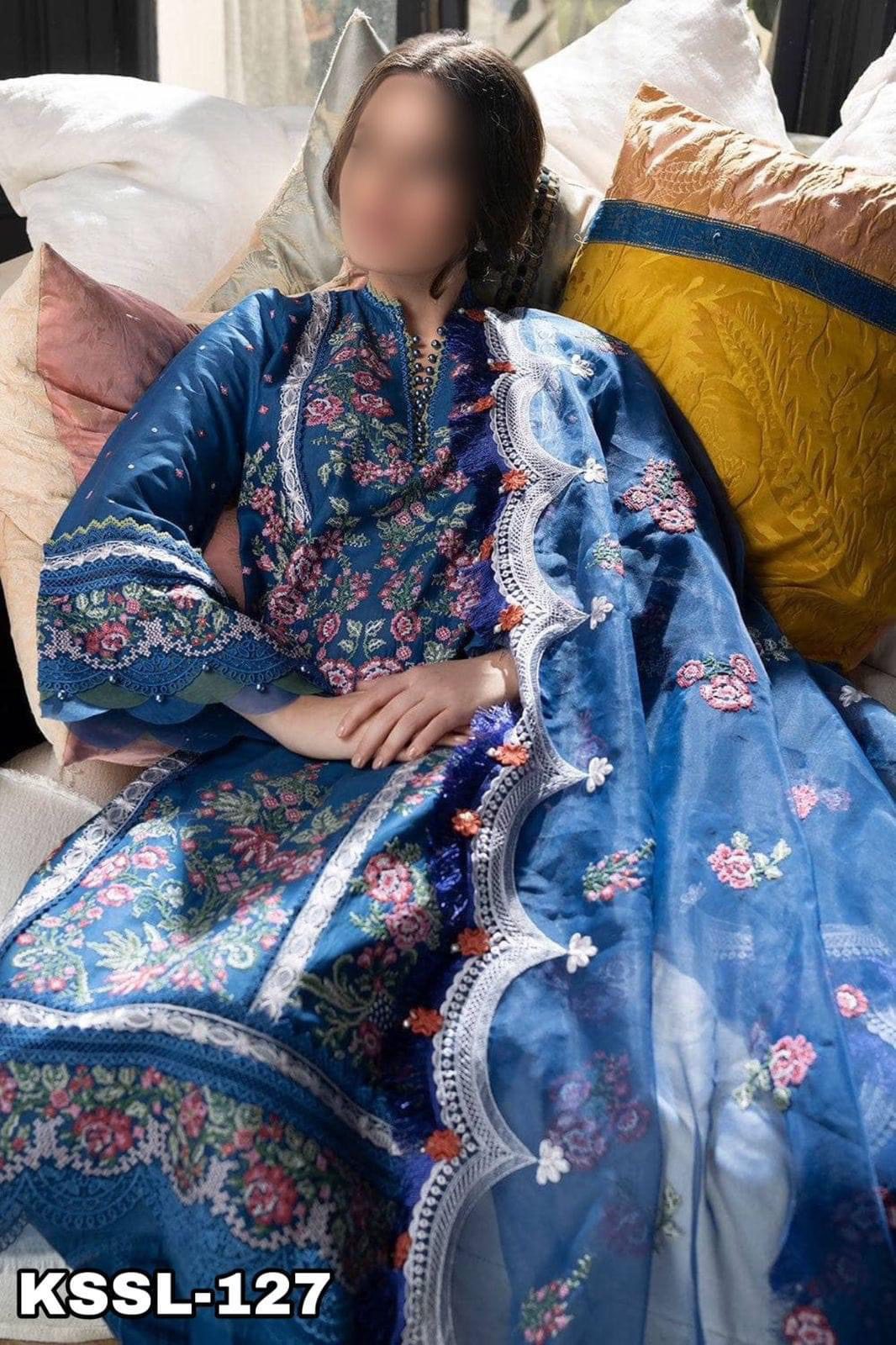 A. Sobia Nazir Luxury Lawn PartyWear Dress | Kssl-127