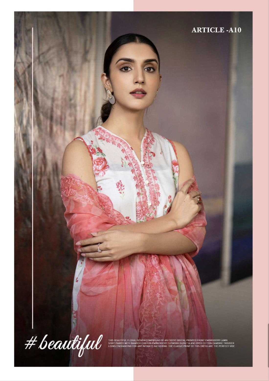 Mishaal unstitched 3Pcs Embroidered lawn Collection 2024 By GULLJEE®️ |A-10