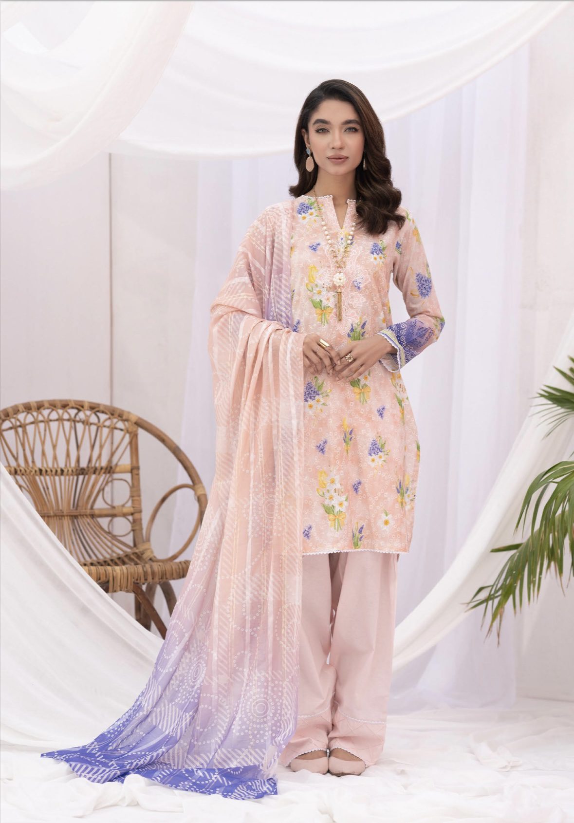 Kroma Lawn Chickenkari Printed Emb collection | K-07