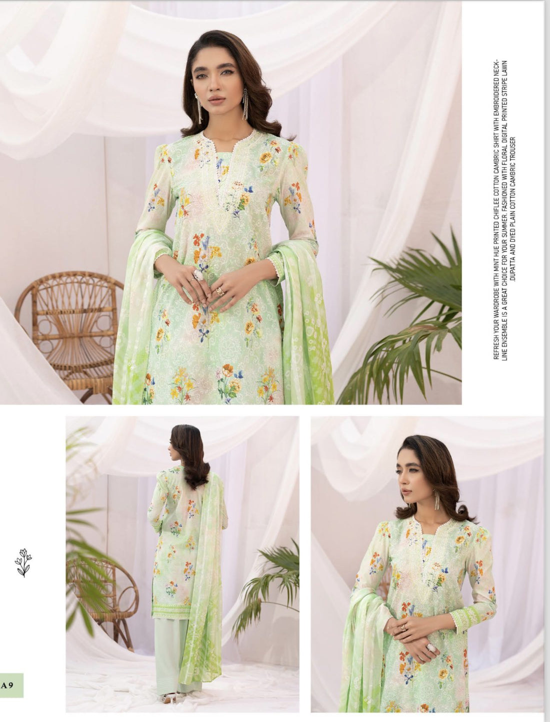 Kroma Lawn Chickenkari Printed Emb collection | K-09