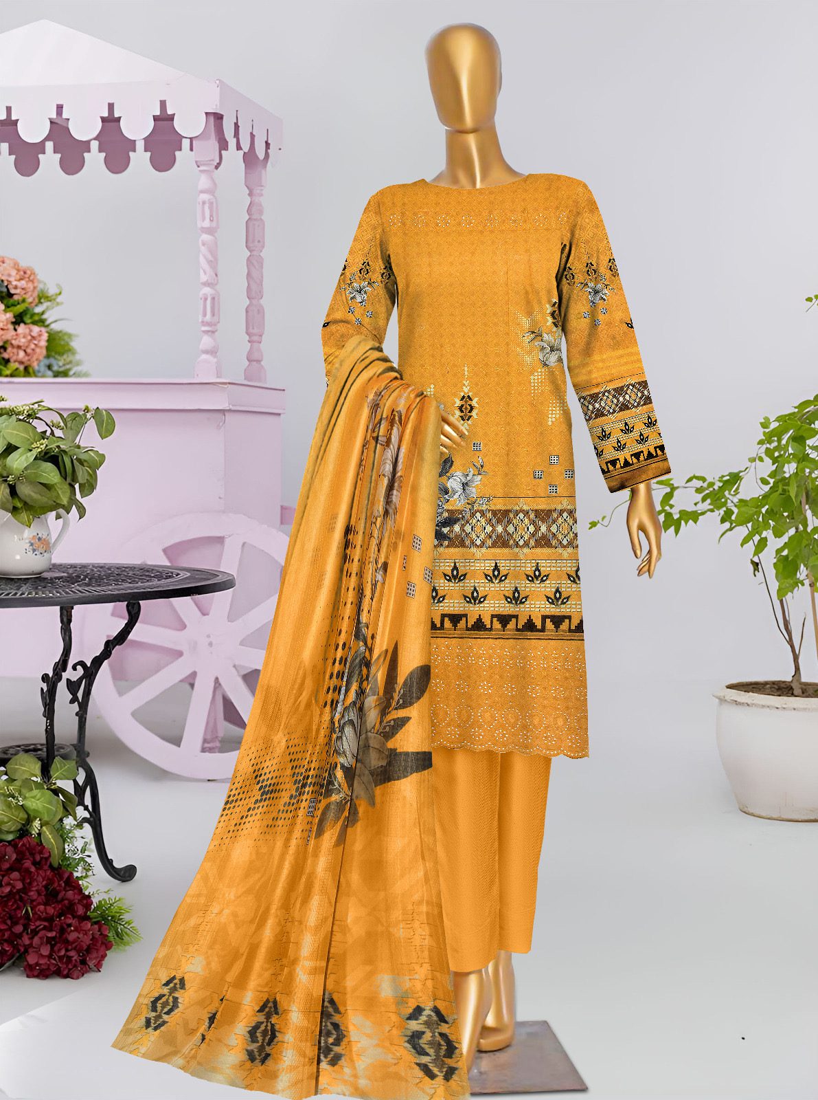 Bin Saeed Luxury Printed Chicken Kari Lawn | Kssl-213