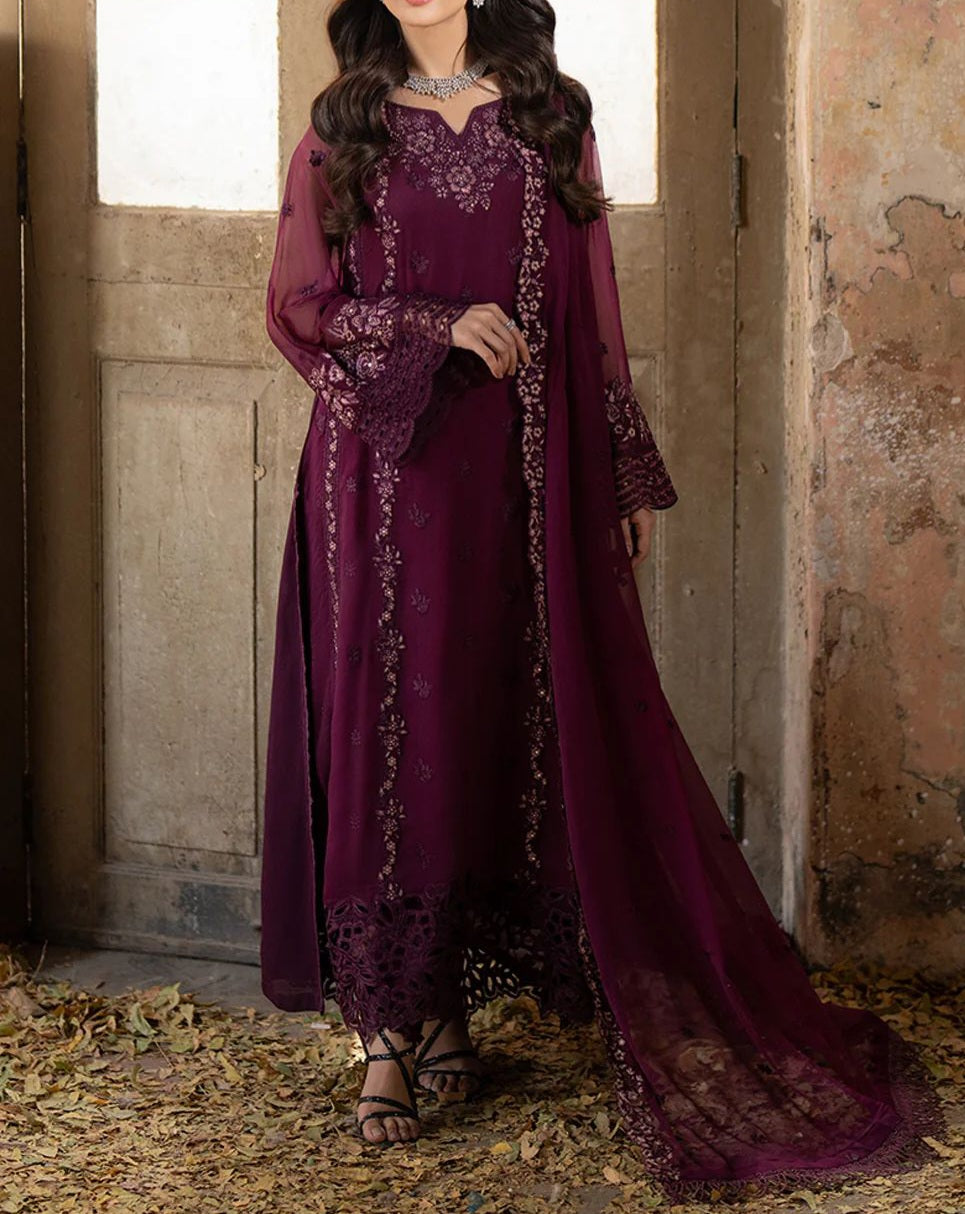 Azure Luxury Chiffon PartyWear Dress |2403